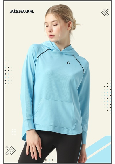 Kadın Eşofman Takım Spor Tunik & Slim Fit Tayt Dalgıç Kumaş Sports And Casual Mavi 3060 Mavi / Siyah