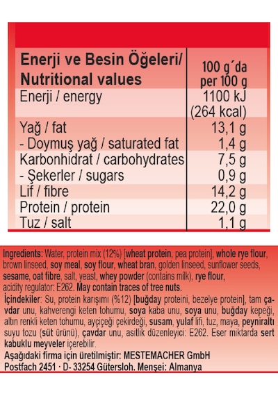 MesteMacher Proteinli Ekmek 250 G