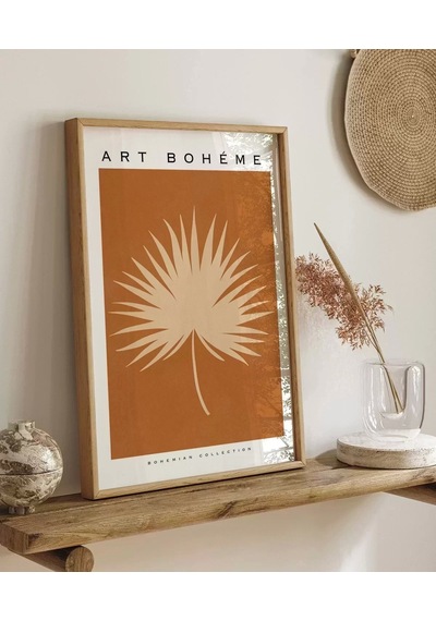Çerçevesiz Poster Bohem Palmiye Yaprağı