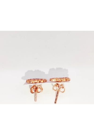 Oriental Kuyumculuk Jewellery Rose Taşlı Kar Tanesi Gümüş Küpe Rose