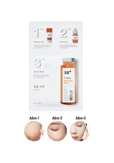 Missha 3 Aşamalı Aydınlatıcı Maske  15 G 3 Step Whitening Mask