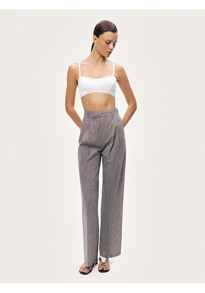 Nocturne Yüksek Geniş Paça Pantolon N26yn3499 Gri