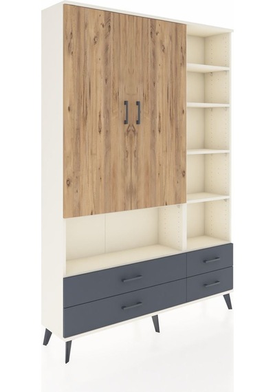 Arges Dolap 10 Raflı 4 Çekmeceli 2 Kapaklı 132x30x195 Aytaşı-çam/antrasit Atlas Çam/antrasıt Arges Dolap 10 Raflı 4 Çekmeceli 2 Kapaklı 132x30x195 Aytaşı-çam/antrasit Atlas Çam/antrasıt