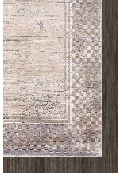 Artemis Halı Couture 00866a Gri Gold Çerçeveli Eskitme Ipek Halı 160x230 Ölçü Gri - Gold