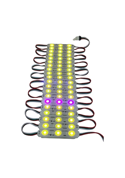 Samsung Rgb Led 3'lü Modül Ws2811 Bireysel Adreslenebilir Işık 5050 Smd Dc 12v Su Geçirmez Ip65 Mağaza Pencere Vitrin Yapışkanlı RGB