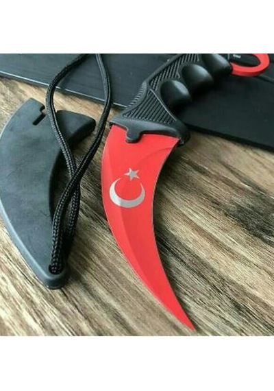 Türk Bayraklı Kamp Çakı&kılıflı- 23cm Çok Renkli