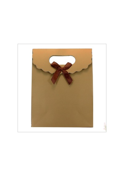El Geçmeli Karton Çanta 16 X 12 X 6 Cm, Mat Altın - 12 Adet