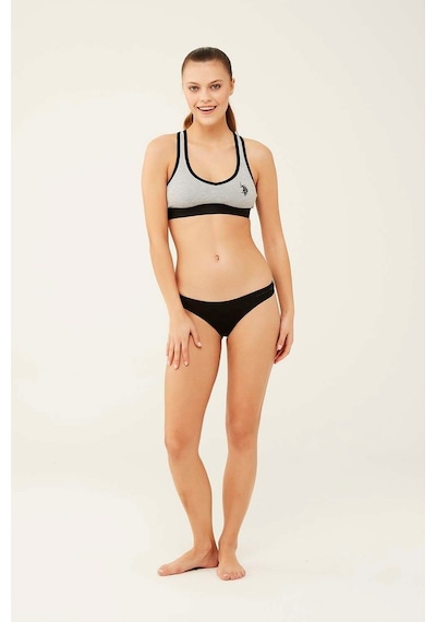 U.S. Polo Assn.Siyah - Beyaz - Ten - Fuşya - Lacivert  5 Li Brazilian Slip 67007 Siyah