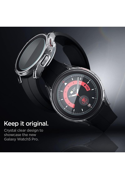 Galaxy Watch 5 Pro 45mm İle Uyumlu Ekran Koruyuculu Kılıf Thin Fit + Glas.tr Slim Hd Crystal Clear - Acs05400 Çok Renkli