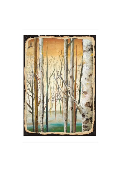 Bedeko Kavak Ağaçları Modern Ahşap Tablo 35 Cm X 50 Cm