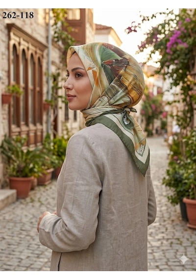 Moonscarfs Moonscarf Desenli Bambu Pamuk Eşarp 262-118 Çok Renkli