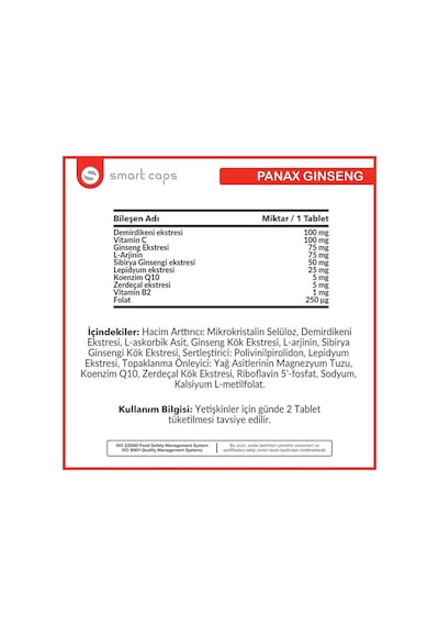 Smartcaps Panax Ginseng Korean 60 Tablet