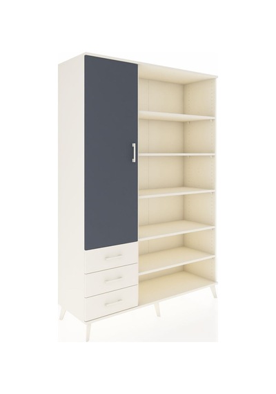 Hyperion Dolap 9 Raflı 3 Çekmeceli 3 Kapaklı 132x44x195 Aytaşı-antrasit/aytaşı Antrasıt/aytası