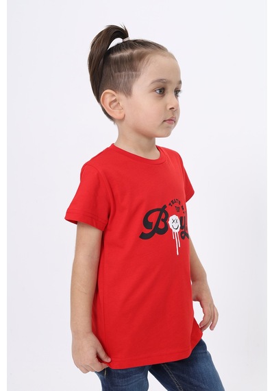Toontoy Kids Toontoy Erkek Çocuk Baskılı Tişört Kırmızı