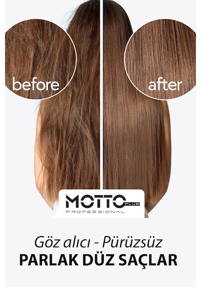 Motto Plus Professional Düzleştirici Köpük Keratin Botox Ve Tuzsuz Şampuan 2'li Saç Bakım Seti