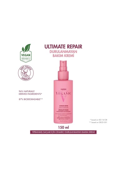 Hush Veganic Ultimate Repair Yıpranmış Saçlar İçin Onarıcı Durula