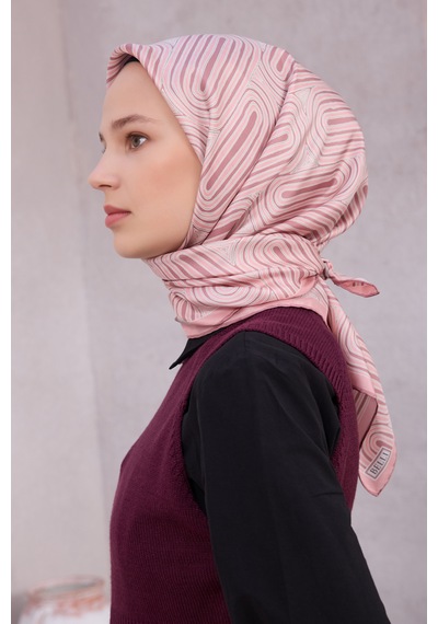 Belli Twill İpek Eşarp 4209-03 Pudra Pembe Pudra - Pembe