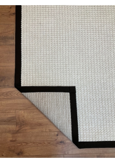 Saraz Halı Kumaş Bordür Gri Bukle Antrasit Bordür Halı Salon Koridor Mutfak Çocuk Odası Halısı Kilim S267 Beyaz-k.kahve Kahve