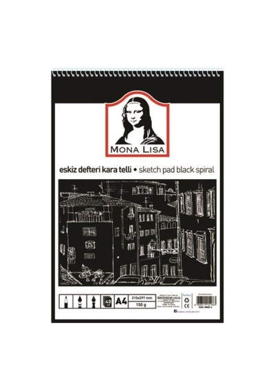 Monalisa Eskiz Defteri Kara Telli A4 150 Gram 40 Yaprak Mn02-4
