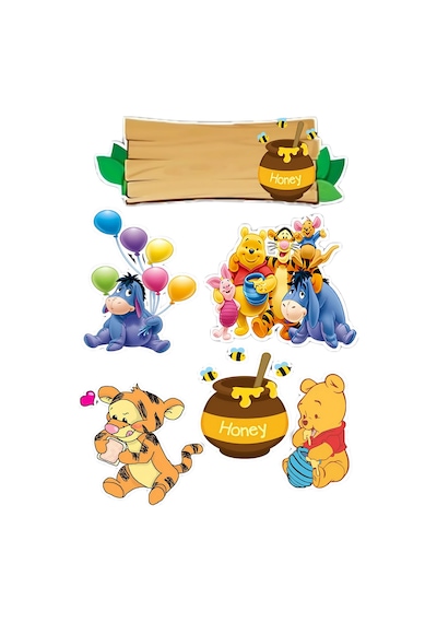 Winnie The Pooh Yenilebilir Cupcake Ve Pasta Resim Baskı
