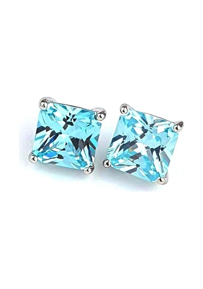Sky Diamond Blue Aquamarin Taşlı 925ayar Gümüş Üzerine Altın Kaplama Damla Küpe 88770337