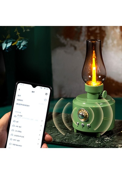 Kandil Tasarımlı Retro Radyo Bluetooth Hoparlör Gaz Lambası Tarzı Mp3 Çalar Işık Kandil Lamba
