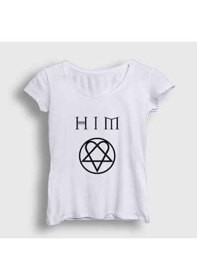 Presmono Kadın Logo Him T-shirt Beyaz