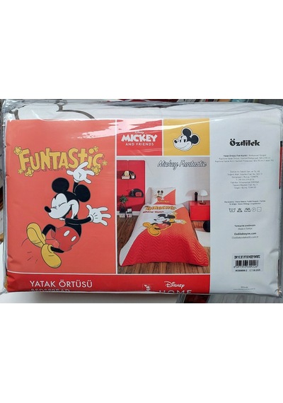 Özdilek Lisanslı Kapitoneli %100 Pamuk Mickey Funtastic Krem Pembe