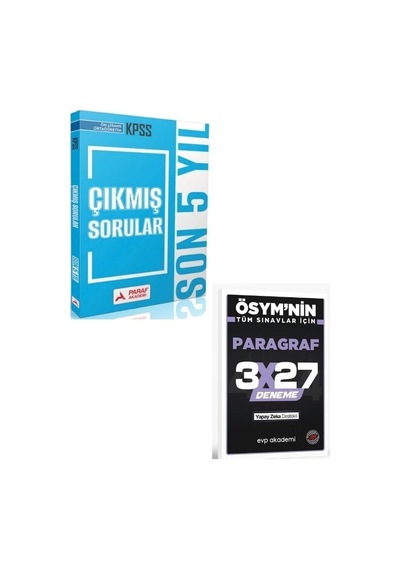 2027 Paraf 2027 Kpss Ön Lisans Ortaöğretim Tıpkı Basım Son 5 Yıl Çıkmış Sorular+ Evp Akademi Paragraf