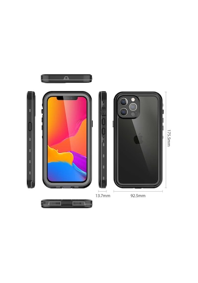Ardemix Apple Uyumlu iPhone 13 Pro Max 1-1 Su Geçirmez Kılıf-siyah Siyah