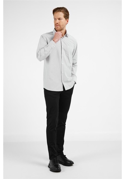 İmza Haki - Beyaz Çizgili Desen Sert Yaka Uzun Kol Cepli Comfort Fit Pamuklu Gömlek 1004255210 Haki - Beyaz İmza Haki - Beyaz Çizgili Desen Sert Yaka Uzun Kol Cepli Comfort Fit Pamuklu Gömlek 1004255210 Haki - Beyaz