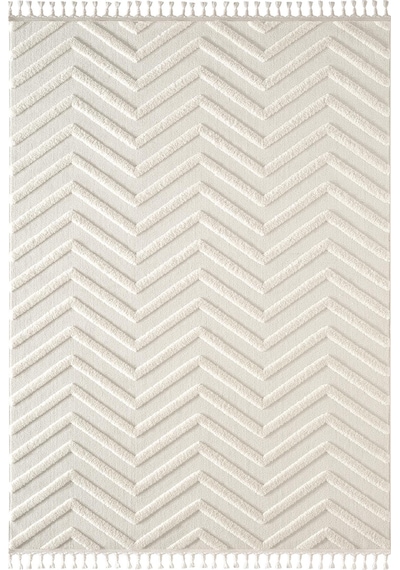 Loop Lp023w Beyaz Halı Dekoratif Sisal Yumuşak Bukleli Tozsuz Salon Halısı Yatak Odası Iskandinav-846 Beyaz