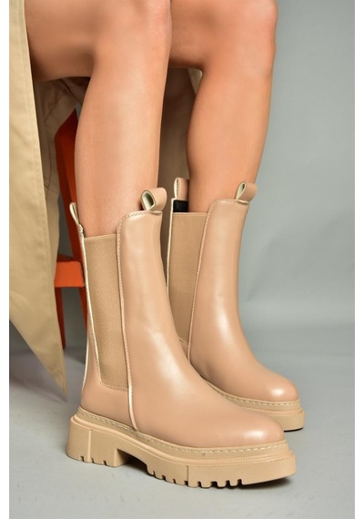 Fox Shoes N280349009 Ten Kalın Tabanlı Günlük Kadın Bot Ten
