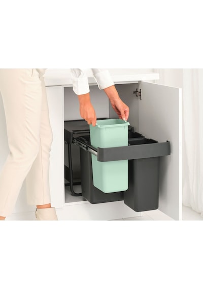 Brabantia Dark Grey Sort&go Buılt In Bın Çöp Kutusu 10+10+20lt Siyah