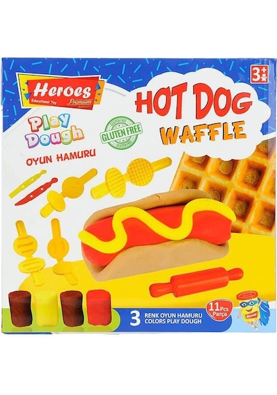 Ern-584 Heroes Orta Kutulu Burger Oyun Hamuru Seti renkli