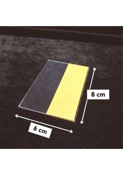 Cep Tipi Yapışkanlı Şeffaf Etiketlik 8x6cm U Tipi 100lü Paket 100 Adet