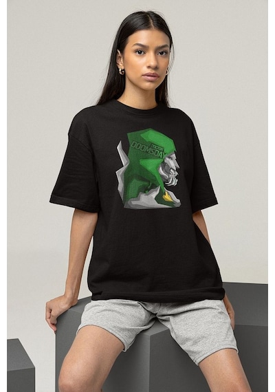 Doctor Doomsday Karakter Baskılı Unisex Oversize Marvel Tişört Siyah