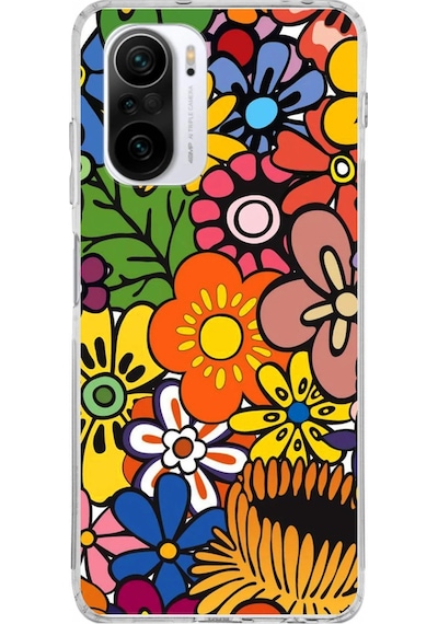 Xiaomi Poco F3 İle Uyumlu 1mm Slim Fit Retro Renkler 2 Baskılı Şeffaf Kılıf Şeffaf