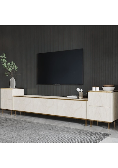 İmaj Tv Ünitesi Ve Komodin Set Traverten/gold, Oturma Odası Set, Tv Sehpası - Traverten Traverten İmaj Tv Ünitesi Ve Komodin Set Traverten/gold, Oturma Odası Set, Tv Sehpası - Traverten Traverten