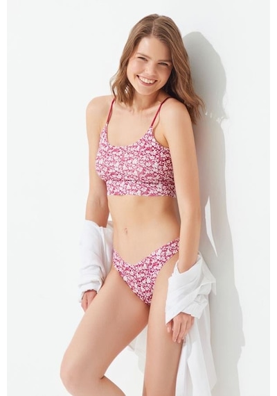 Cottonhill Pembe Çiçek Desenli Ayarlanabilir Askılı Lazer Kesim Kadın Crop Büstiyer Dsn16 Cottonhill Pembe Çiçek Desenli Ayarlanabilir Askılı Lazer Kesim Kadın Crop Büstiyer Dsn16