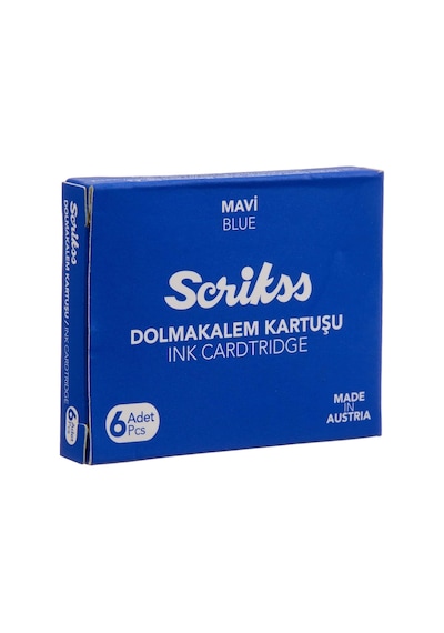 Ayrex Kartuş Dolma Kalem Kartuşu 6'li Paket Mavi