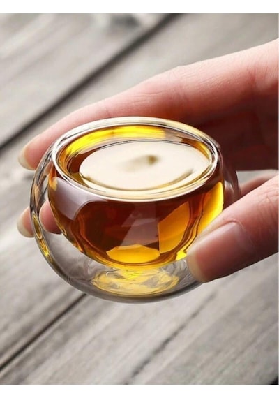 6 Adet Çift Cidarlı Sosluk 50 Ml 6'lı Borosilikat Cam Sos Çerezlik Lokumluk Mini Kase Seti Şeffaf