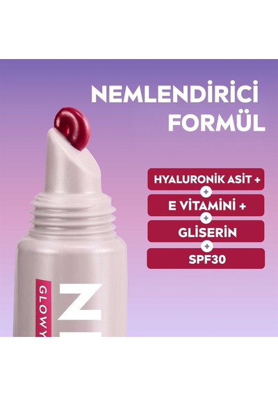 Spf30 Glowy Lips Berry Nemlendirici Dudak Parlatıcısı Ve Bakım Kremi 10 Ml,hyaluronik Asit E Vitamini,gliserin