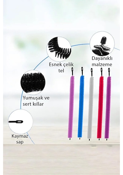 Kalorifer Petek Temizleme Fırçası 70 Cm 2 Adet Esnek Radyatör Temizlik Fırçası Toz Alma Aparatı Yer Silme Mopu