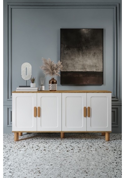 Flora Bohem Konsol 4 Kapaklı Mdf Mebran Kapak 160 Cm Modern Salon Konsolu Aytaşı Ceviz Ceviz - Aytaşı Flora Bohem Konsol 4 Kapaklı Mdf Mebran Kapak 160 Cm Modern Salon Konsolu Aytaşı Ceviz Ceviz - Aytaşı