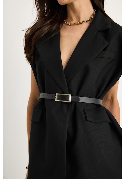 Shade Kadın Cep Detaylı Kemerli Vatkalı Oversize Astarlı Blazer Yelek 11143 60281003 - Siyah Shade Kadın Cep Detaylı Kemerli Vatkalı Oversize Astarlı Blazer Yelek 11143 60281003 - Siyah