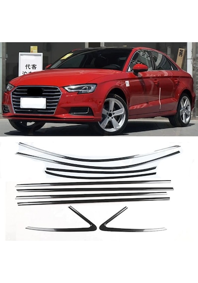 Audi A3 Sd 2014-2020 Tamtur 10 Parça Krom Cam Çıtası