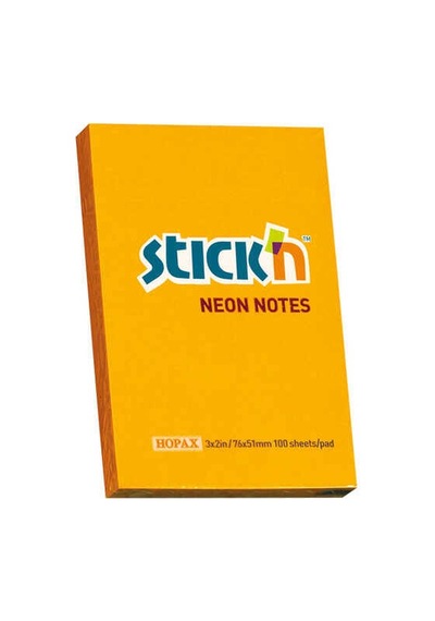 Stıck'n Yapışkanlı Not Kağıdı 76*51 Mm 100 Yaprak Turuncu