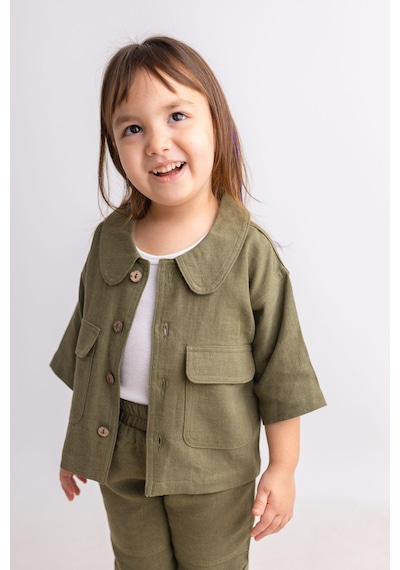 Oliven The Kid Oliventhekid Haki Keten Bebe Yaka Önden Düğmeli Kapaklı Cepli Kısa Kol Kız Çocuk Ceket Haki Haki Oliven The Kid Oliventhekid Haki Keten Bebe Yaka Önden Düğmeli Kapaklı Cepli Kısa Kol Kız Çocuk Ceket Haki Haki