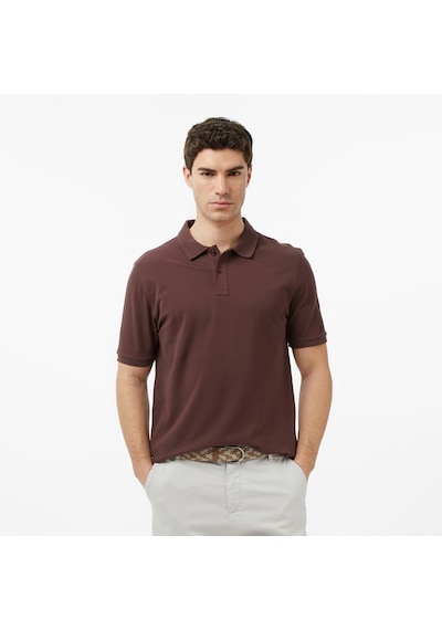 Nautica Erkek Kahverengi Regular Fit Polo Yaka T-shirt Düz K65000t Kahverengi